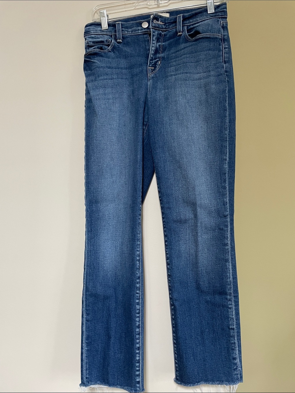L'AGENCE Women's Straight Leg Jeans in Medium Blue Wash
